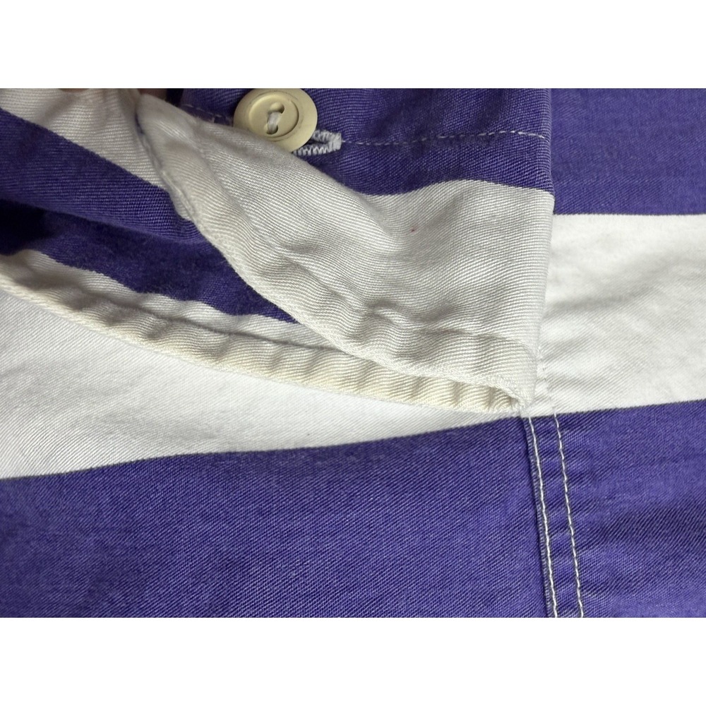 Vintage Gant Salty Dog Shirt Large Purple White Broad Stripe Button Up 90s - Picture 13 of 14